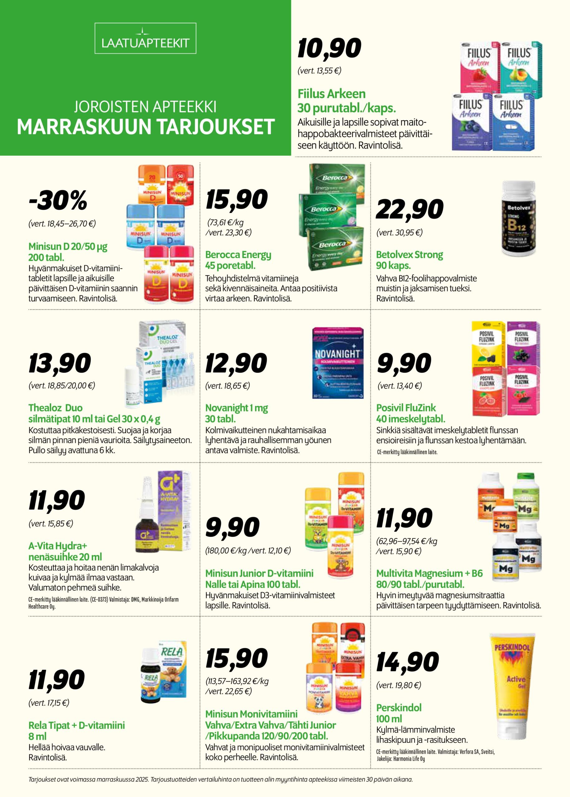 Marraskuun tarjoukset
